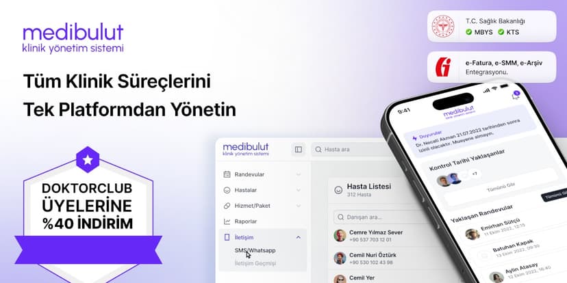Doktorclub üyelerine özel Medibulut Klinik Yönetim Programı’nda %40 indirim fırsatı!