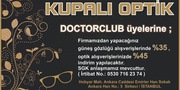 Kupalı Optik'ten Doktorclub Üyelerine Özel İndirimler