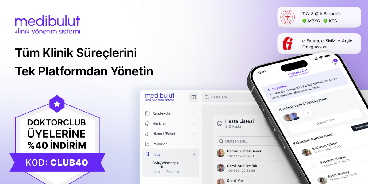 Doktorclub üyelerine özel Medibulut Klinik Yönetim Programı’nda %40 indirim fırsatı!